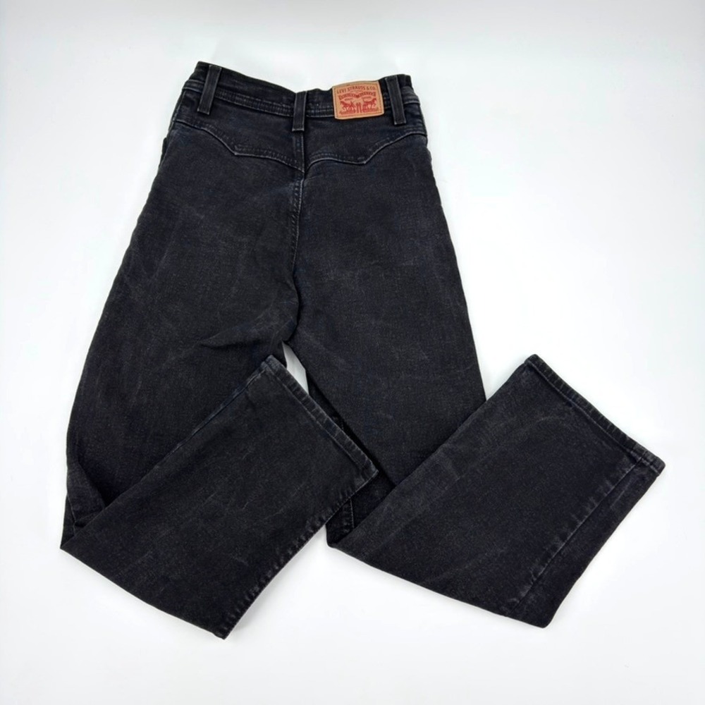 Levis Ribcage Straight Ankle Jeans Womens 26 Washed Black High Rise 001UW-0003 - Picture 12 of 14